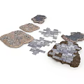 Various Construction Components Including Stone Blocks And Metal Squares 3d model