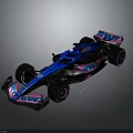 Blue and Pink BWT Racing Car With Streamlined Design And Modern Sporty Look