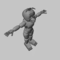 Colorful 3D Cartoon Character With Green Eyes Pink Outfit And Outstretched Arms