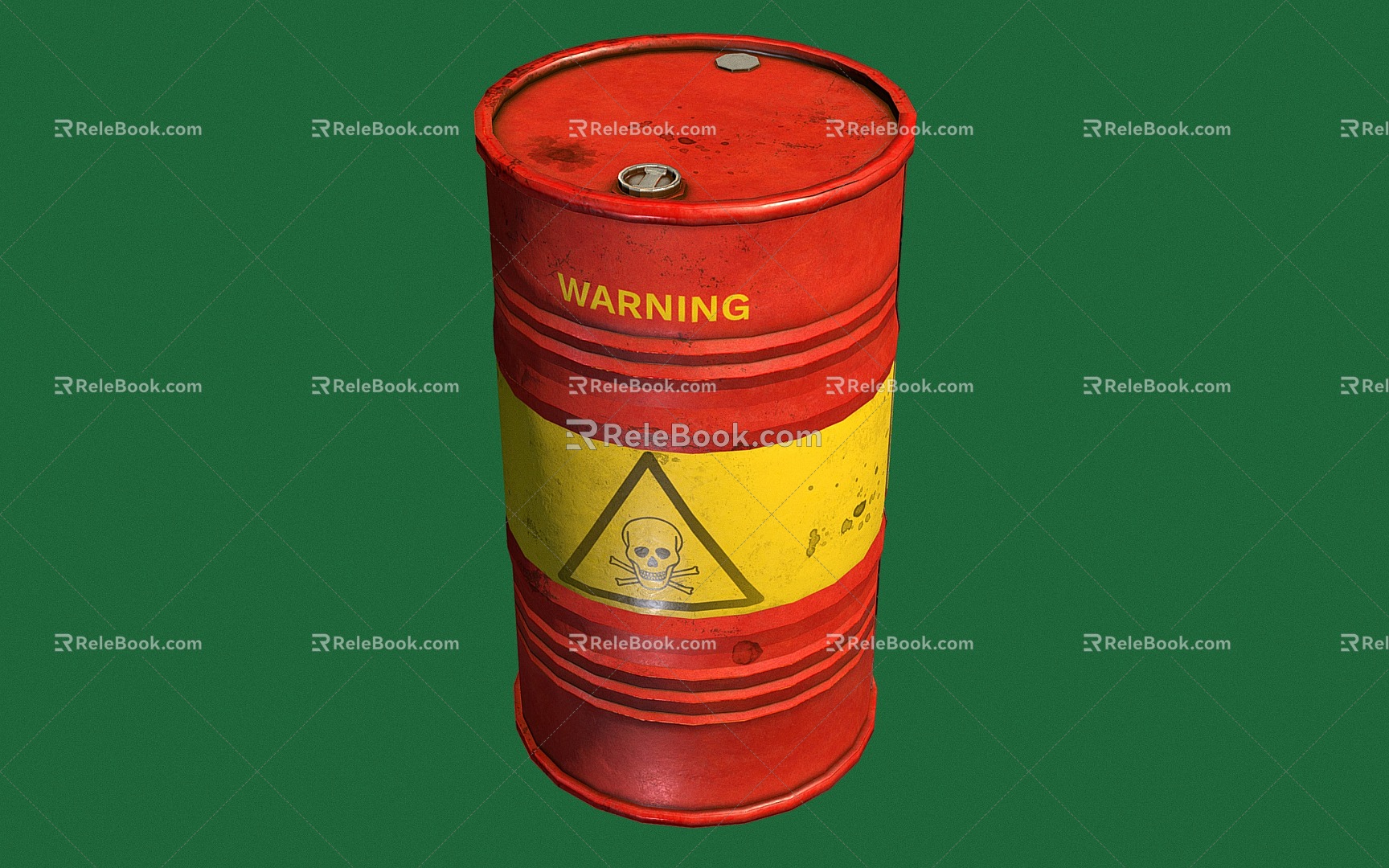 Industrial LOFT Iron Drum Chemical Storage Barrel Oil Drum 3d model