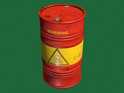 Industrial LOFT Iron Drum Chemical Storage Barrel Oil Drum 3d model