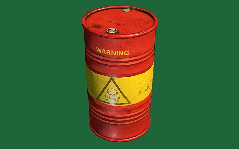 Industrial LOFT Iron Drum Chemical Storage Barrel Oil Drum 3d model