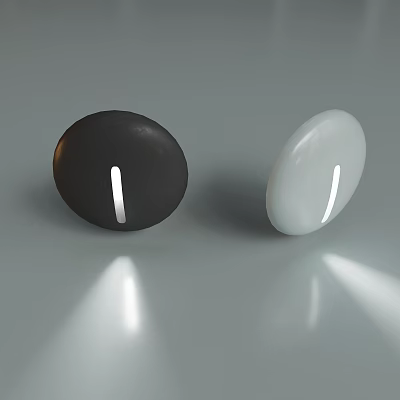 Modern Minimalist Black and White Oval Wall Lamps with LED Strip Lighting 3d model