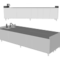 Sleek Modern Kitchen Interior With Stainless Steel Countertop Cabinetry Sink And Faucet