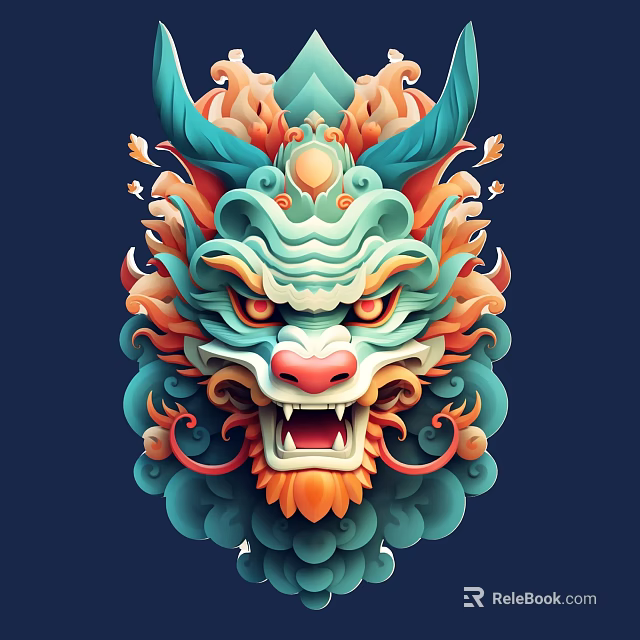 Game Anime Mythical Lion Dragon Character Featuring Ornate Vibrant Colors And Fusion Design 3d model 