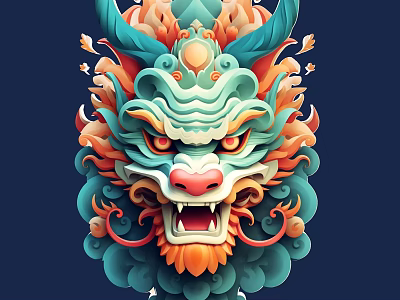 Game Anime Mythical Lion Dragon Character Featuring Ornate Vibrant Colors And Fusion Design 3d model