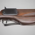 Classic Vintage Wooden Rifle With Smooth Brown Stock And Metal Fittings