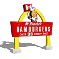 McDonald's Billboard Featuring Hamburgers Over 99 Billion Sold With Golden Arches And Ronald McDonald