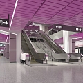 modern subway station subway platform 3d model