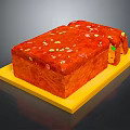 Delicious Vibrant Orange Bread Loaf on Yellow Tray with Colorful Sprinkles