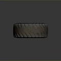 3D Rendered Heavy Duty Tire With Deep Tread Pattern Gray Color And Reflective Surface