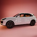 Stylish White SUV with Black Wheels and Orange Interior Design