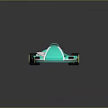 Teal Go Kart With White Accents And Yellow Wheels Modern Sporty Design For Racing Enthusiasts
