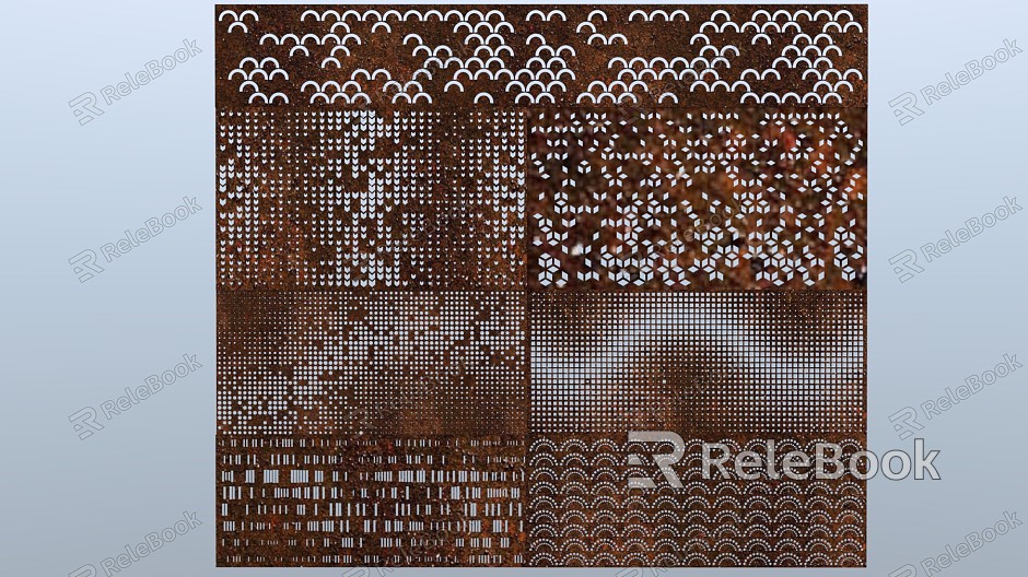 Modern background wall perforated plate hollow plate model