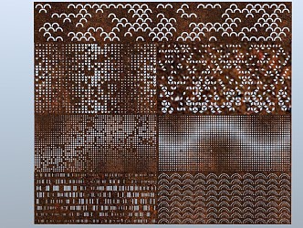 Modern background wall perforated plate hollow plate 3d model