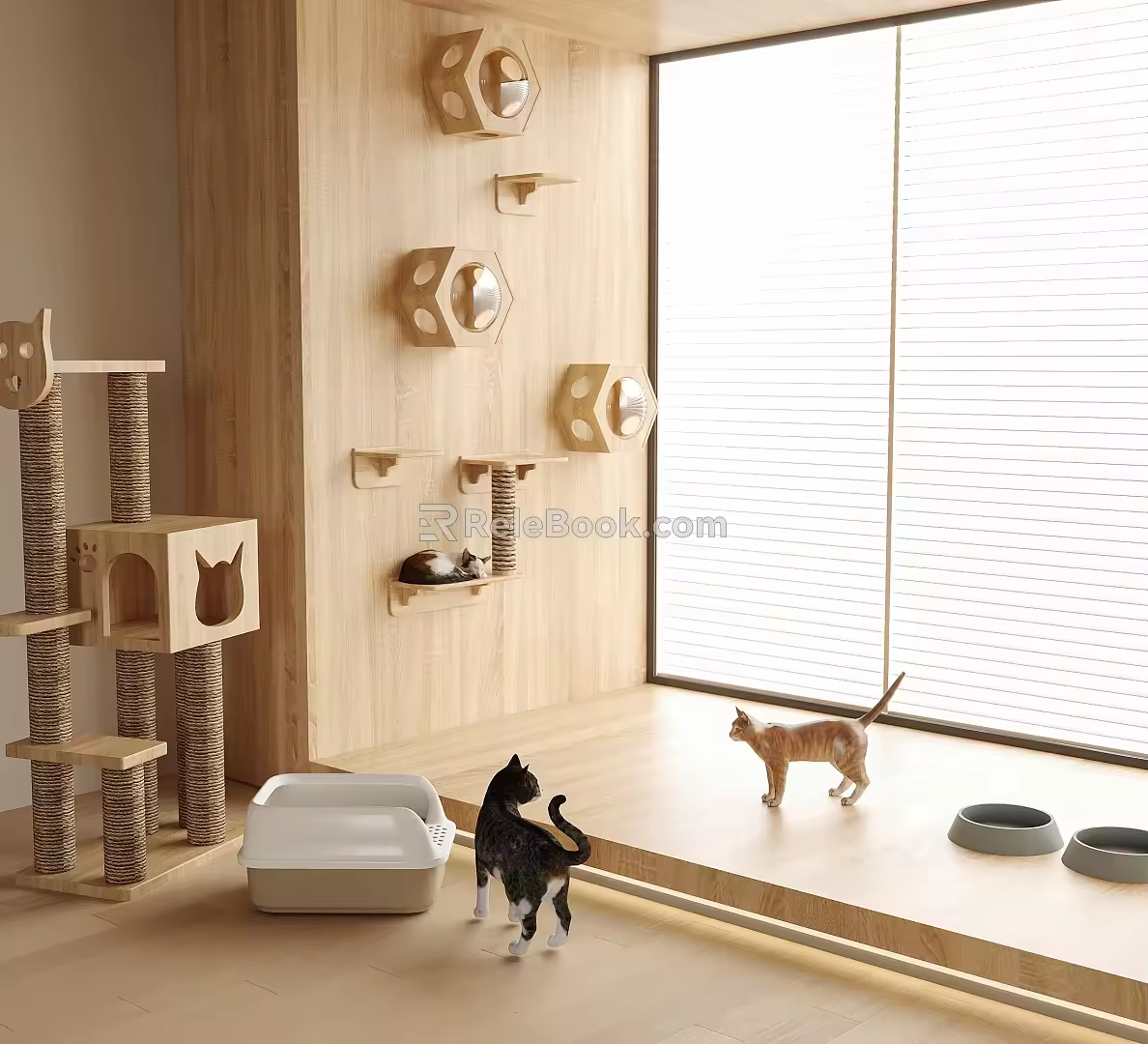 Modern cat climbing frame 3d model