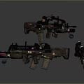 Modern Tactical Weapons Collection Featuring Rifles Handguns Scopes And Accessories 3d model