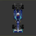 Blue Formula Style Racing Car With Gatorade Logo And Streamlined Body Design