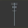 3D Rendered Modern Floor Lamp Furniture With Wire Details And Reflections On Gray Background