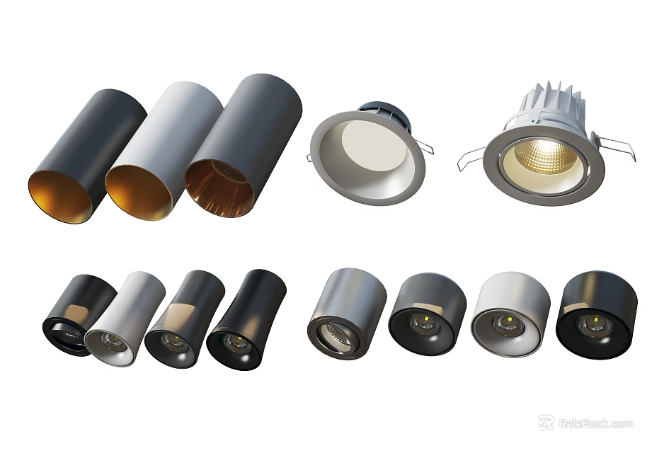 Modern LED Downlights and Spotlights Stylish Lighting Fixtures for Home Interiors 3d model 