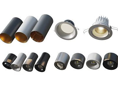 Modern LED Downlights and Spotlights Stylish Lighting Fixtures for Home Interiors 3d model