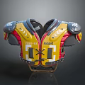 Riddell TEST 01 Football Shoulder Pads With Yellow Red And Black Straps And Padding