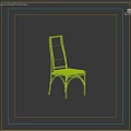 Modern Wooden Chair With Rattan Woven Backrest And Upholstered Beige Seat