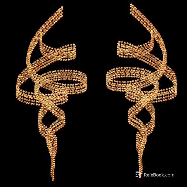 Luxury Golden Spiral Design Chandelier Enhancing Modern Interior Aesthetics And Decor 3d model 