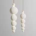 Two Modern Minimalist Pendant Lights With Multiple White Spherical Balls Hanging 3d model