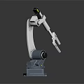 Industrial Robotic Arm Mechanical Structure With Gripper Tool And Blue Base Design 3d model