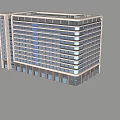 Modern High Rise Hotel Building With Glass Windows And Entrance Under Blue Sky