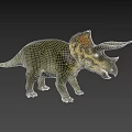 Highly Detailed Triceratops Dinosaur 3D Model With Horned Head And Frill