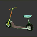 Colorful Kids Scooter With Red Handlebar Blue Seat Pink Deck And Brown Wheels
