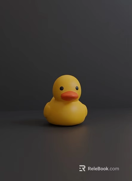 Modern Bathroom Cabinet Furniture Featuring Yellow Rubber Duck Decoration 3d model 