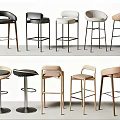 Modern Bar Stools With Various Designs Swivel Bases And Neutral Color Options