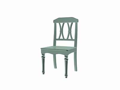 Light Green Dining Chair With Cross Back Design And Slender Legs 3d model