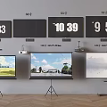 Different Size TVs Wall Mounted And Floor Stand Display Scenery