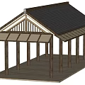 New Chinese Style Pavilion Corridor 3d model