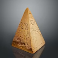 Ancient Egyptian Pyramid Sculpture With Intricate Carved Hieroglyphs And Symbols