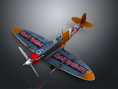 Vibrant Cosmic Aircraft Model Featuring Rainbow Fire Design On Colorful Wings 3d model