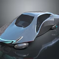 Futuristic Concept Car With Sleek Streamlined Design And Glowing Front Lights 3d model