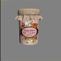 Pink Floral Cupcakes Storage Jar With Burlap Lid And Decorative Label