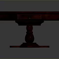Dark Brown Octagonal Wooden Dining Table With Drawer And Three Legged Base