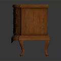 Traditional Wooden TV Stand With Carved Cabinet Doors Drawers And Curved Legs