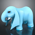 Blue Elephant Toy With Cartoon Design Smooth Surface And Glossy Finish For Kids