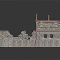 Ancient Architecture Ruins With Weathered Stone Walls Collapsed Structure And Stone Columns