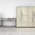 Stainless Steel Kitchen Sink With Faucet In Modern Kitchen Interior And Appliances