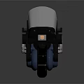 Blue Futuristic Motorcycle With Transparent Windshield Red Accents And Stylish Wheels
