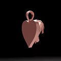 Rose Gold Heart Shaped Pendant With Angel Figure As Elegant Jewelry Accessory
