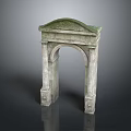 Classical Stone Arched Gateway With Ornamental Top And Carved Details